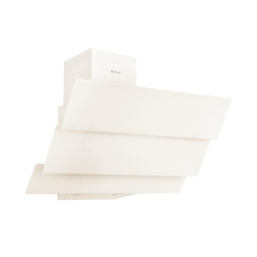 Wiggo WE-E633G(C) Schuine Afzuigkap - 60 cm - Creme Triple Glas