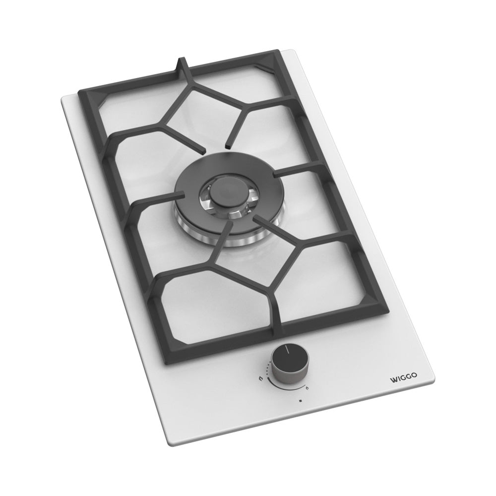 Plaque de cuisson à gaz encastrable Wiggo WH-G331RD(W) - 30 cm - Blanche