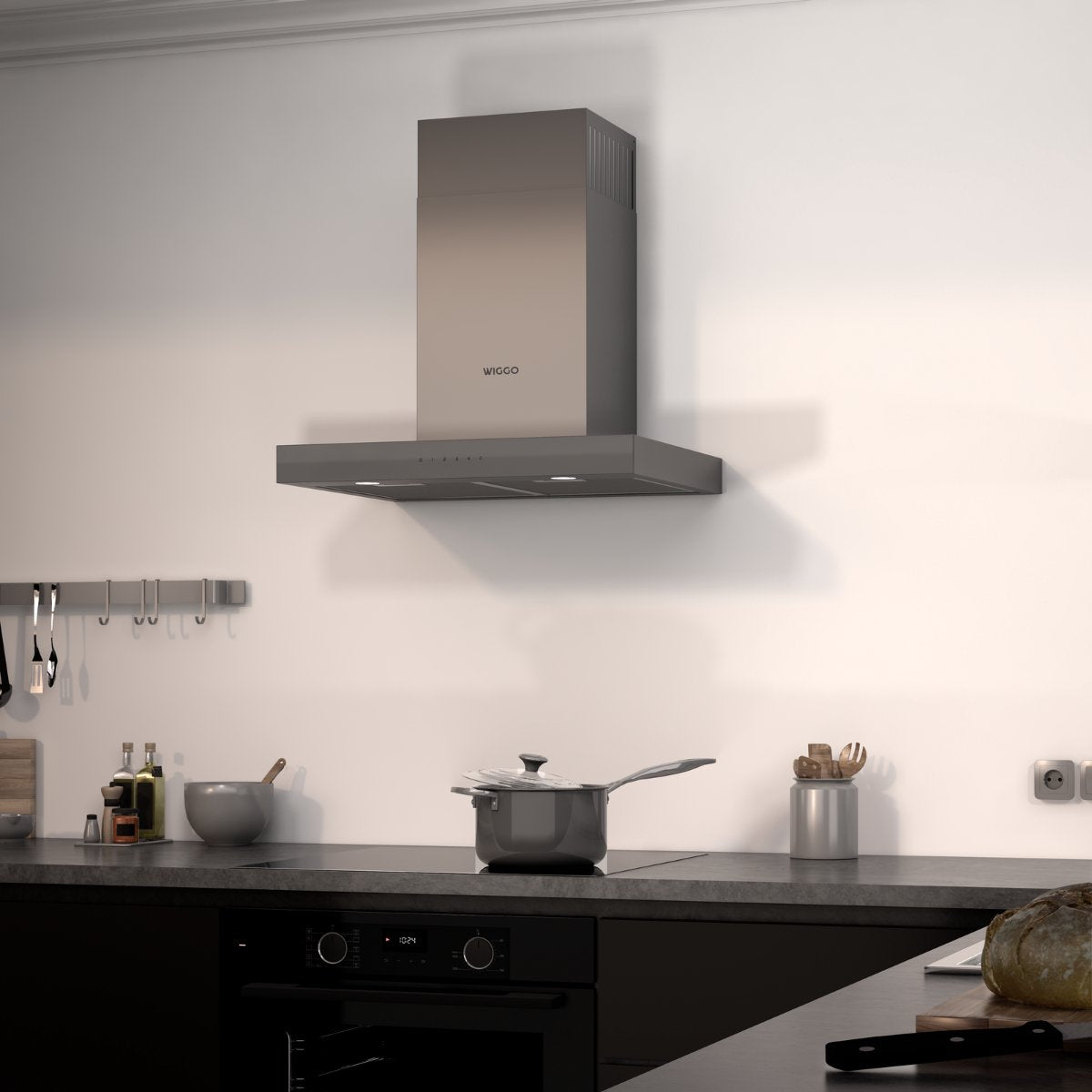 Hotte aspirante murale Wiggo WE-A641T(G) - 60 cm - Grise