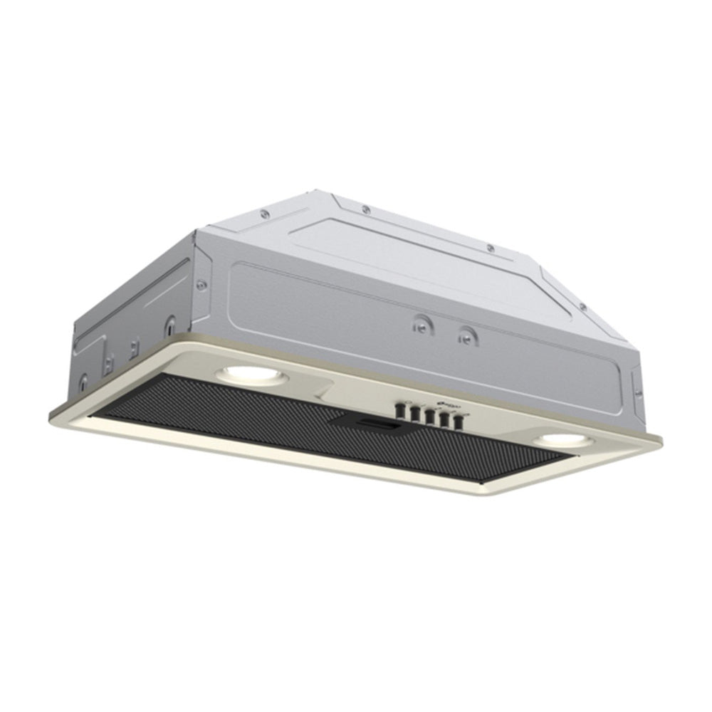 Wiggo WE-E631B(C) Inbouw Afzuigkap - 60 cm - Creme met verlichting en ventilatieroosters voor optimale prestatie.