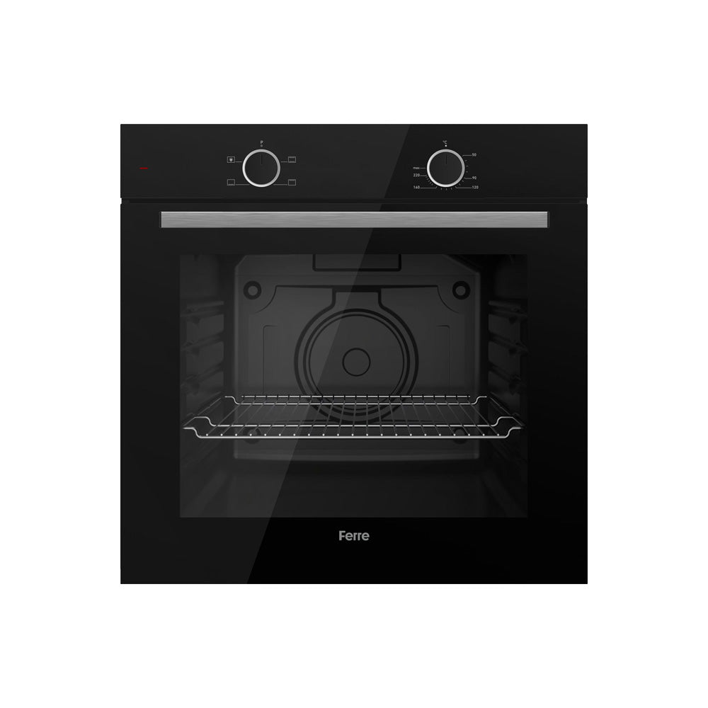 Ferre XE61CS - Inbouw oven - Conventioneel - Eco stand - 78 liter - 60 cm hoog - Tot 250 graden - Zwart glas