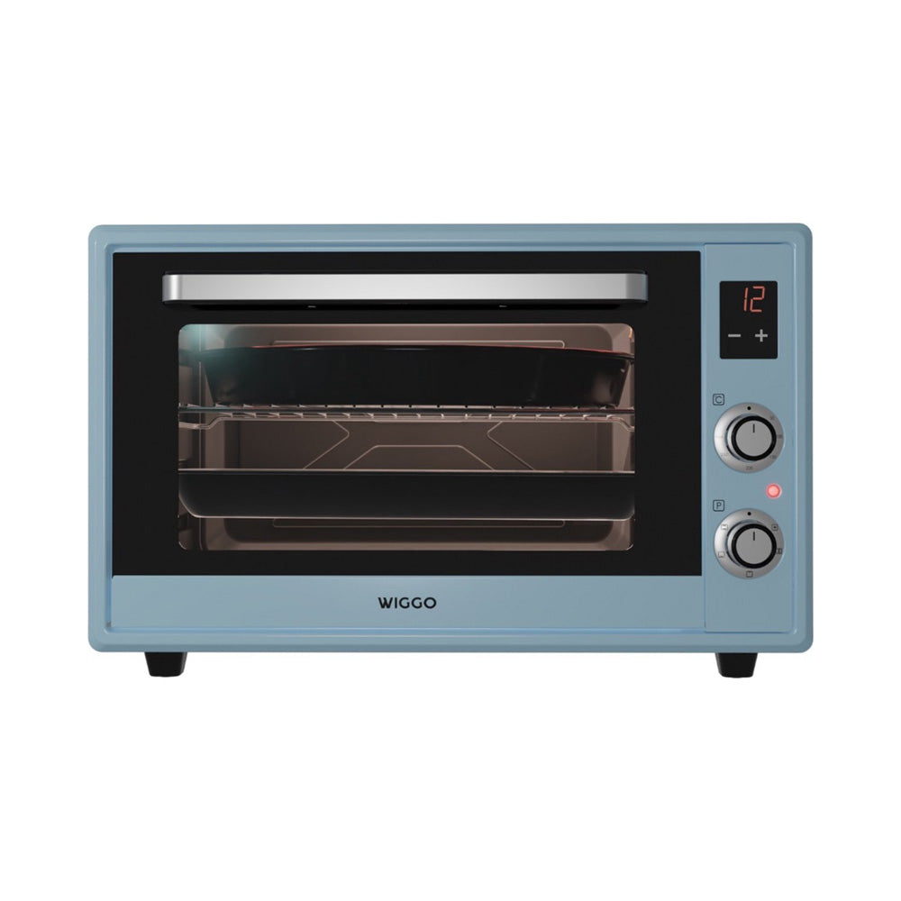 Wiggo WMO-E657(A) - Vrijstaande Mini Oven - Electrisch - 60 CM - 65 liter - 2000 W - 5 Jaar Garantie - Aqua Blauw