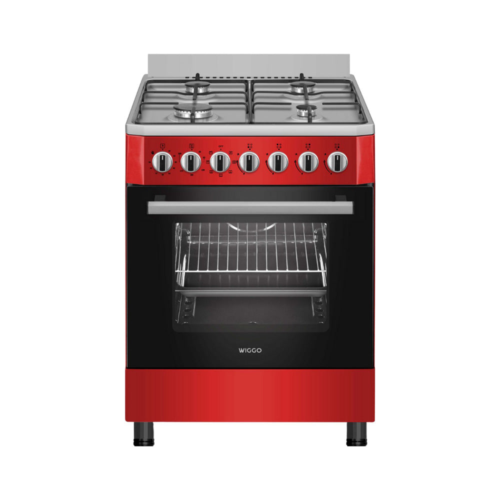 Wiggo WO-E605R(RX) Vrijstaande Gasfornuis - 60 cm - Rood