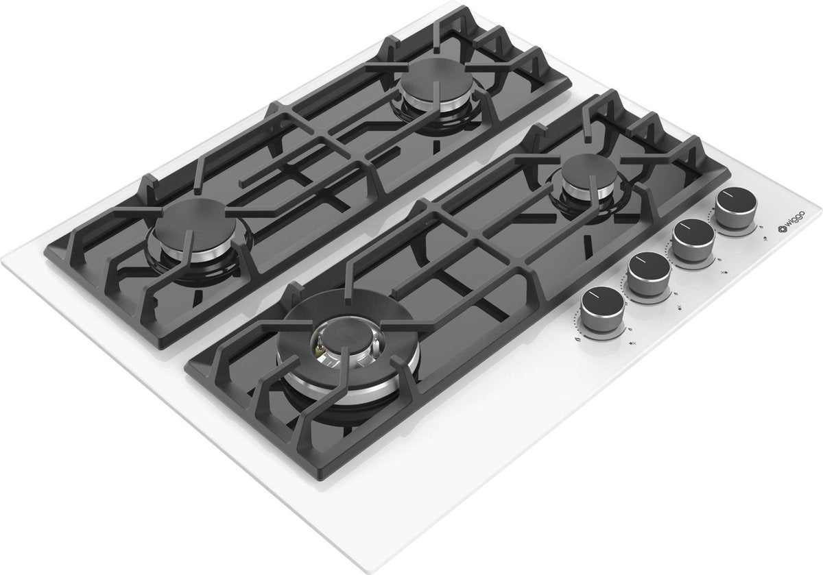 Wiggo WH-G634GR(W)-2 Inbouw Gaskookplaat - 60 cm - Wit