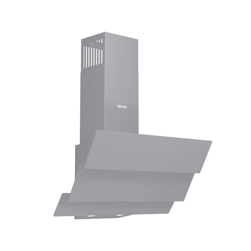 Wiggo WE-D633G(G) – Schuine Afzuigkap 60 cm – Grijs Triple Glas – LED Verlichting – Touch Control – 5 jaar garantie