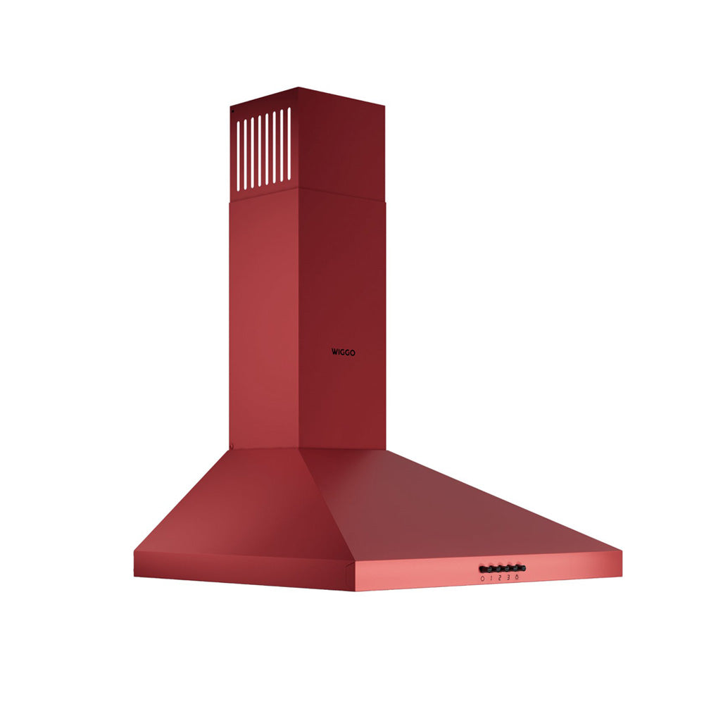 Wiggo WE‑D530P(R) Wandschouw Afzuigkap - 50 cm - Rood