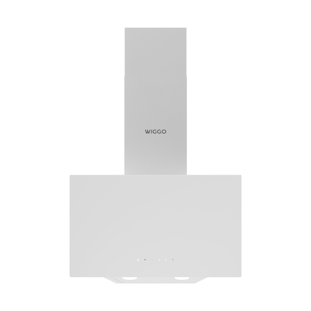 Wiggo WE-A531G(W) – Schuine Afzuigkap – 50 cm – Wit Glas – Energieklasse A – Touch Control – ECO+ Design – 5 Jaar Garantie