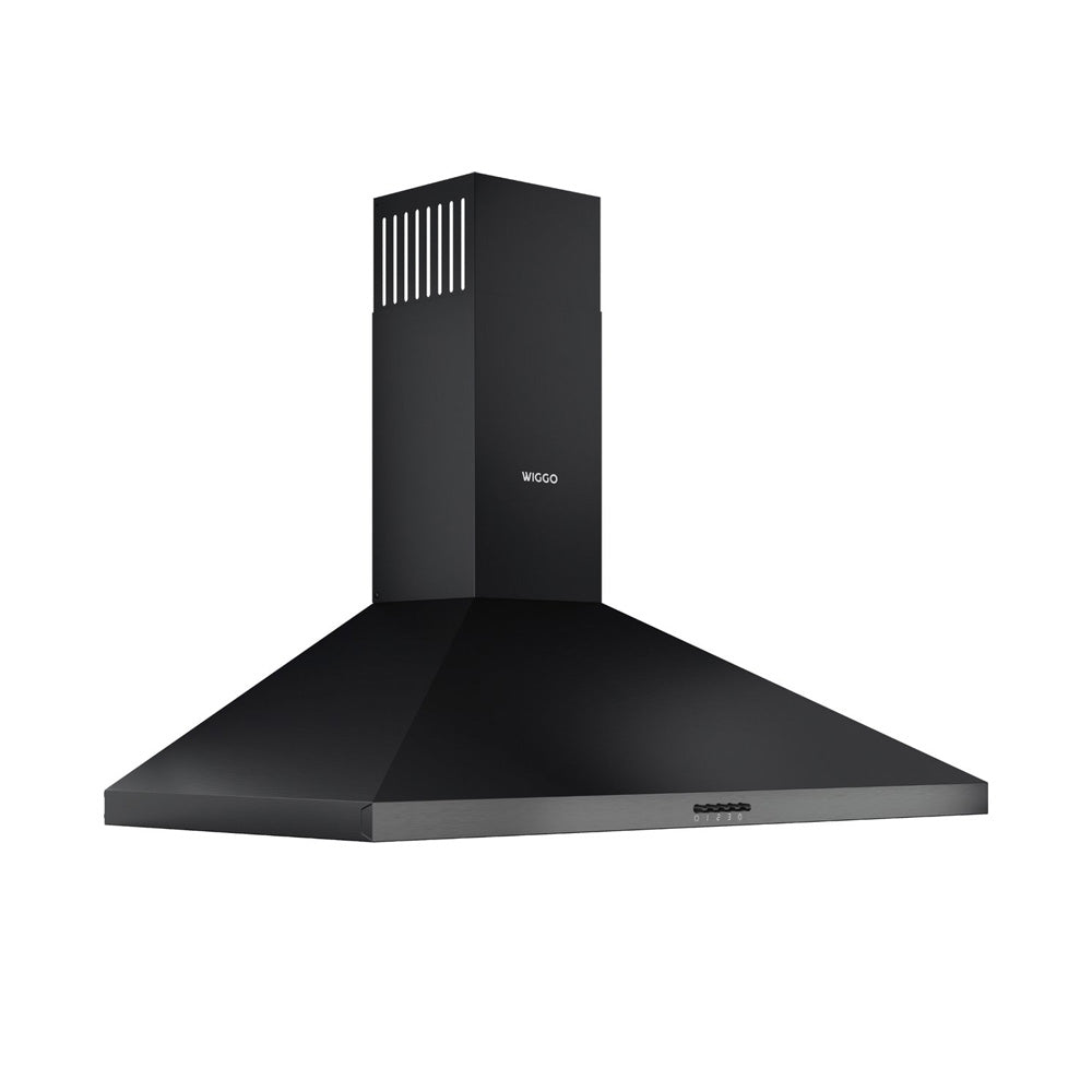 Wiggo WE-A930P(B) Wandschouw Afzuigkap - 90 cm - Zwart