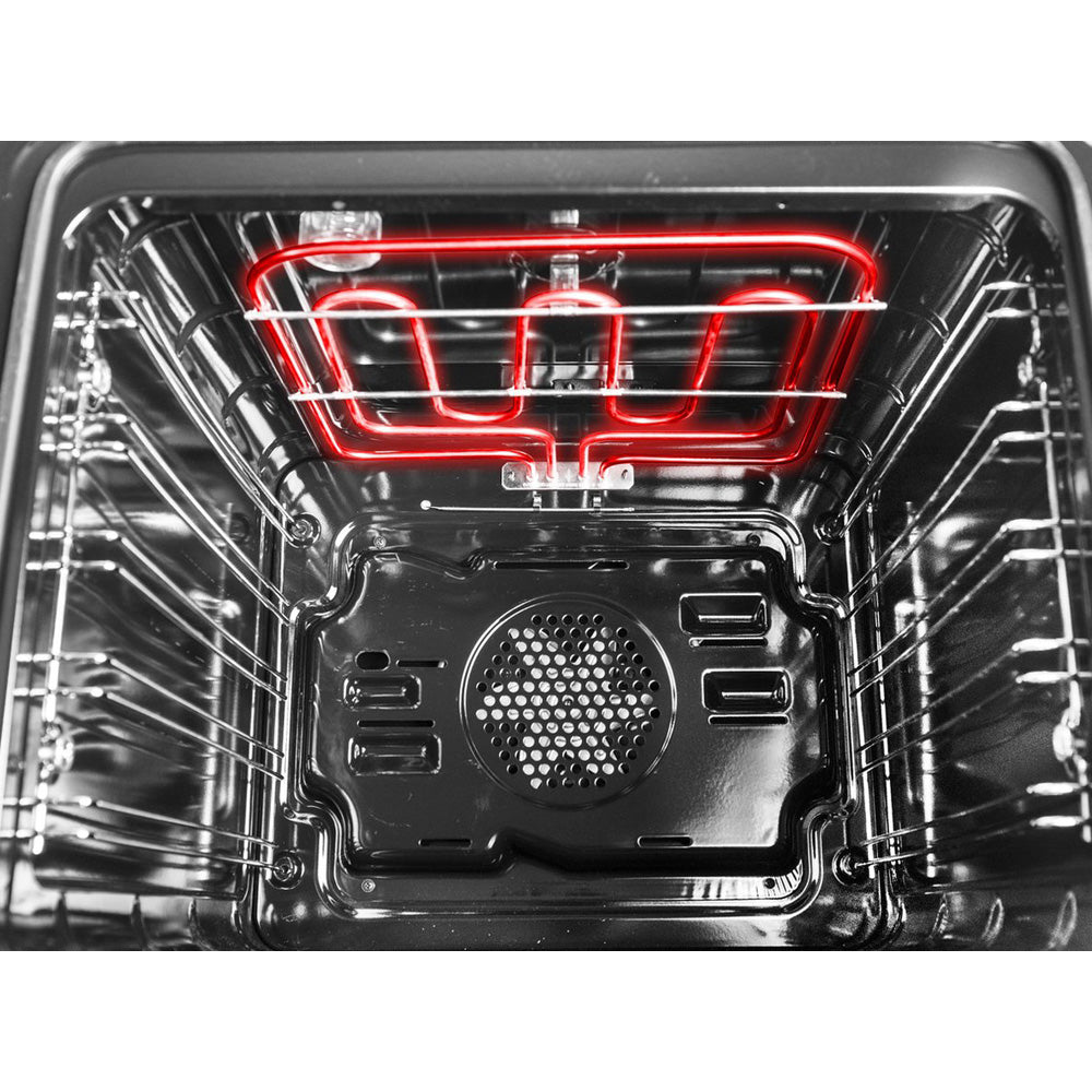 Wiggo WO-E609R(BB)-2 Vrijstaande Gasfornuis - 60 cm - Zwart oven interieur met verlichtingsfunctie.