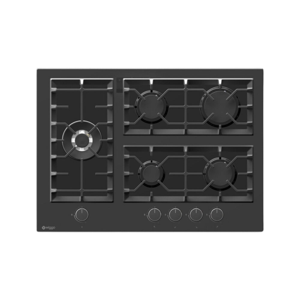 Wiggo WH-G735GR(B)-2 Inbouw Gaskookplaat - 70 cm - Zwart