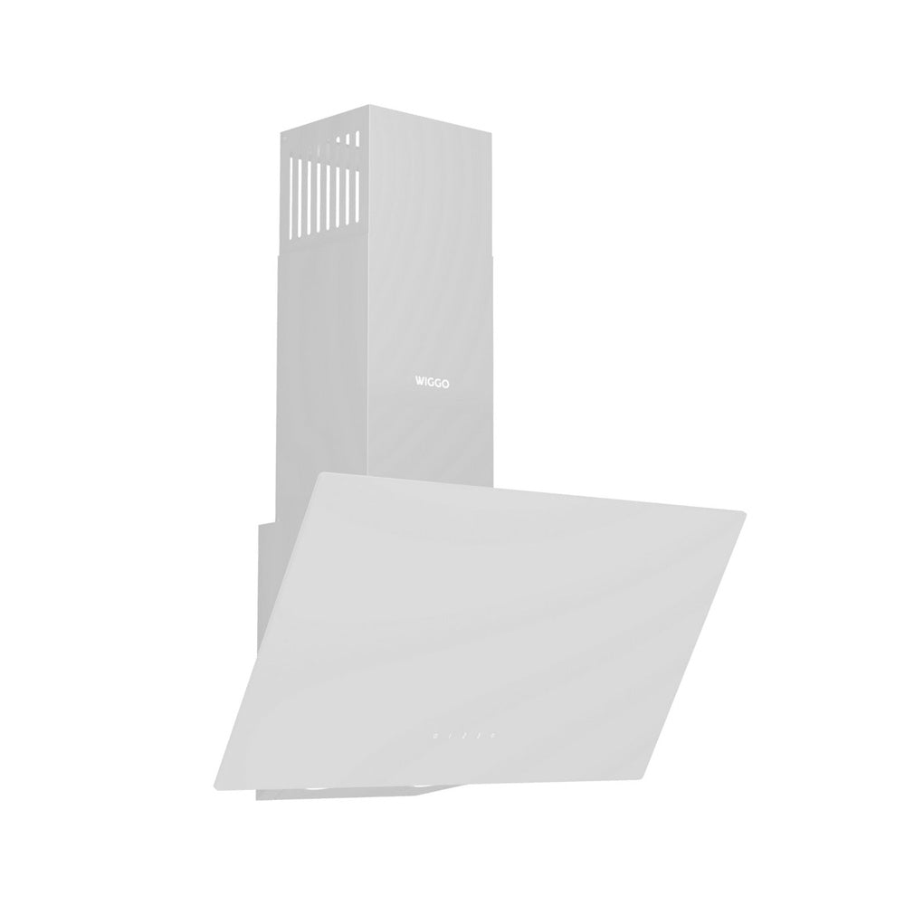 Wiggo WE-D631G(W) – Schuine Afzuigkap 60 cm – Wit Glas – LED Verlichting – Touch Control – 5 jaar garantie