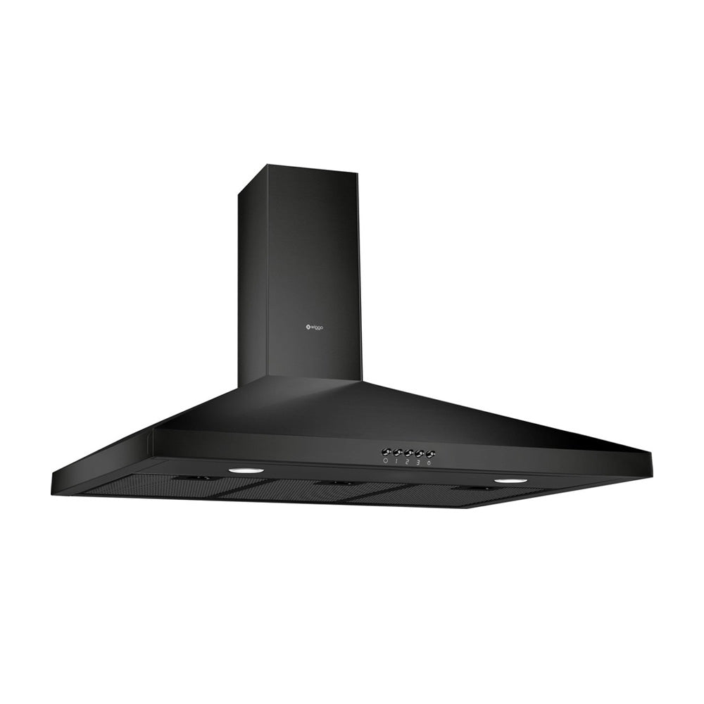 Wiggo WE-E943R(BB) Wandschouw Afzuigkap - 90 cm - Zwart