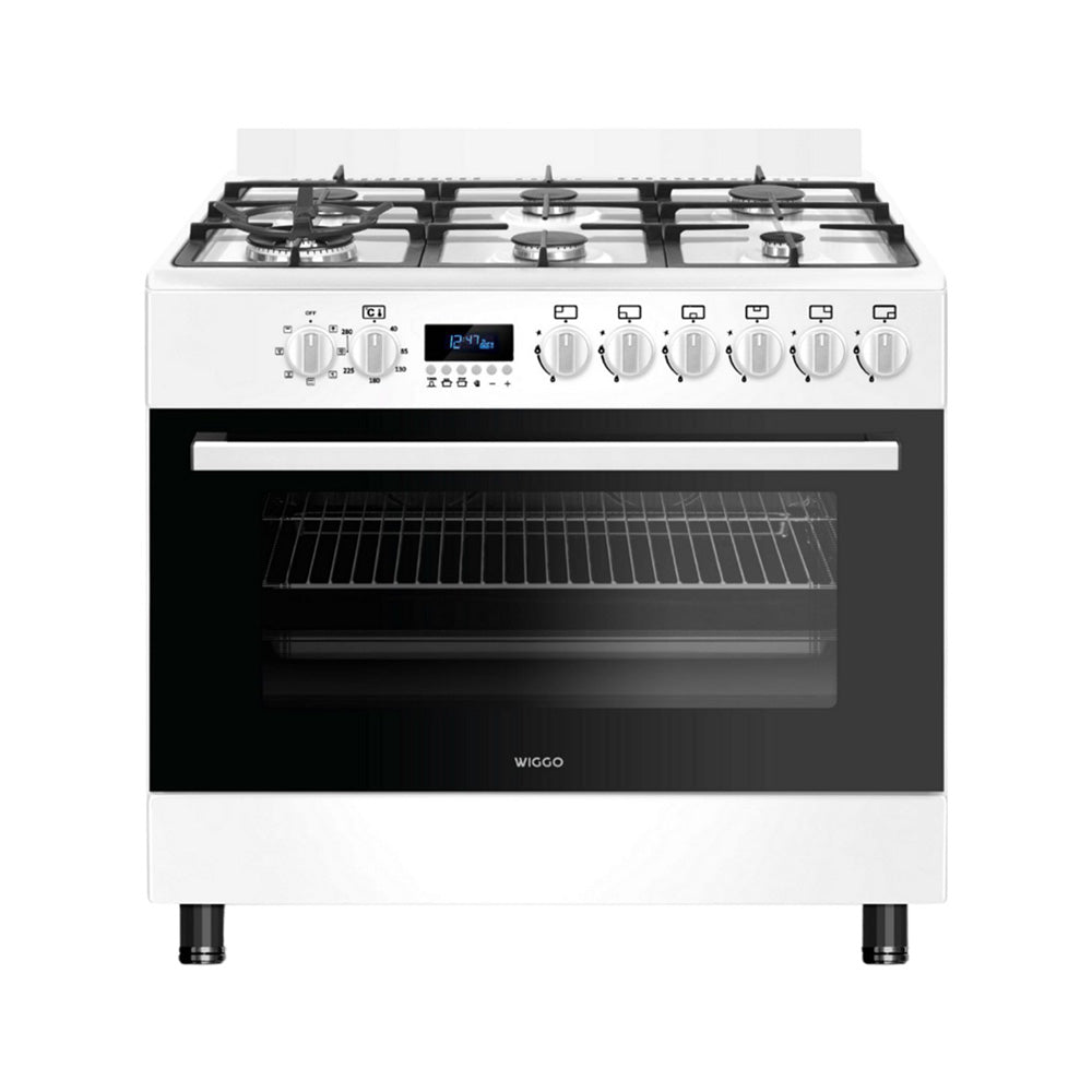 Wiggo WO-E969R(WW) Vrijstaande Gasfornuis - 90 cm - Wit