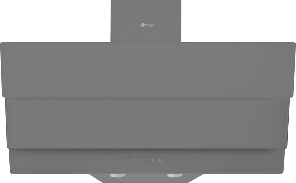 Wiggo WE-E933G(G) - Schuine Afzuigkap - 90 cm - Grijs Triple Glas