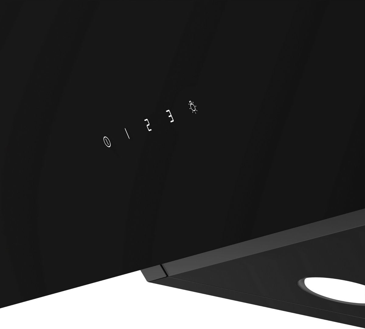 Wiggo WE-D531G(B) – Schuine Afzuigkap 50 cm – Zwart Glas – LED Verlichting – Touch Control – 5 jaar garantie