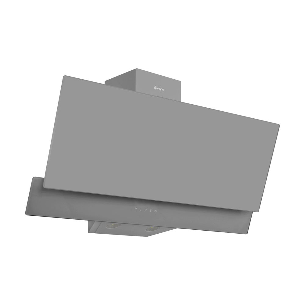 Wiggo WE-E923G(G) - Schuine Afzuigkap - 90 cm - Grijs Dubbel Glas