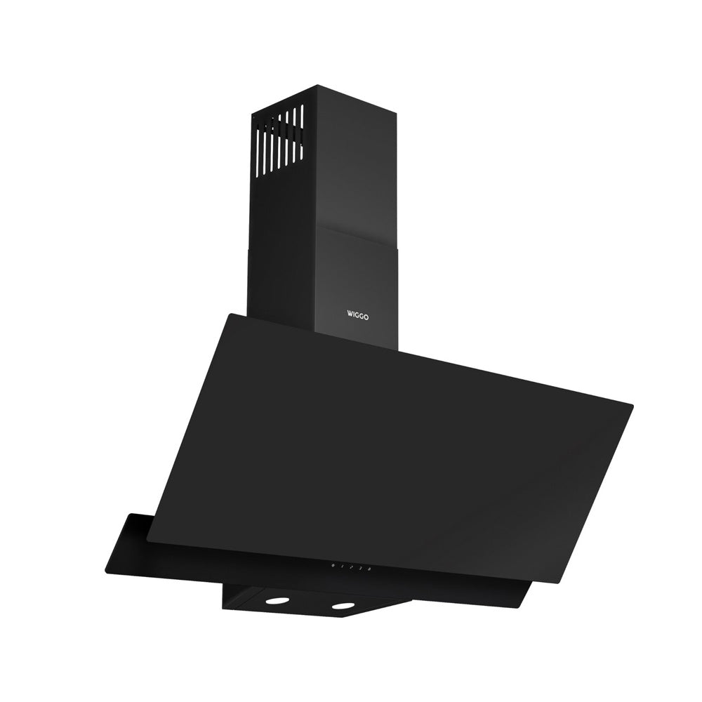 Wiggo WE-A942G(B) – Schuine Afzuigkap 90 cm – Zwart Dubbel Glas – A+ Energieklasse – Touch Control – Eco+ Design – 5 jaar garantie