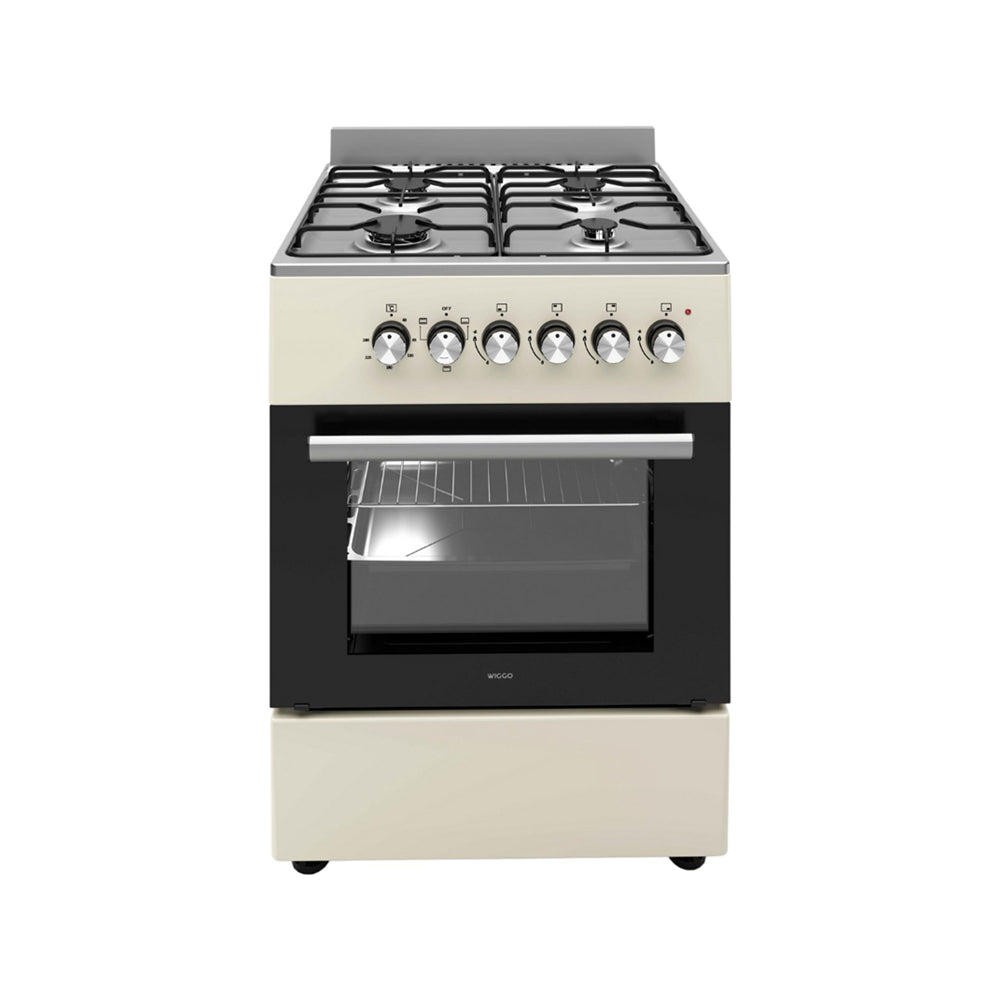 Wiggo WO‑E603R(CX) Vrijstaande Gasfornuis - 60 cm - Creme