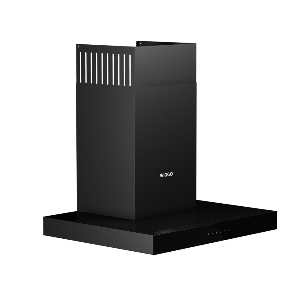 Wiggo WE-A641T(B) – T-Model Wandschouw Afzuigkap 60 cm – Zwart – 650 m³/h – LED Verlichting – Energieklasse A – 5 jaar garantie