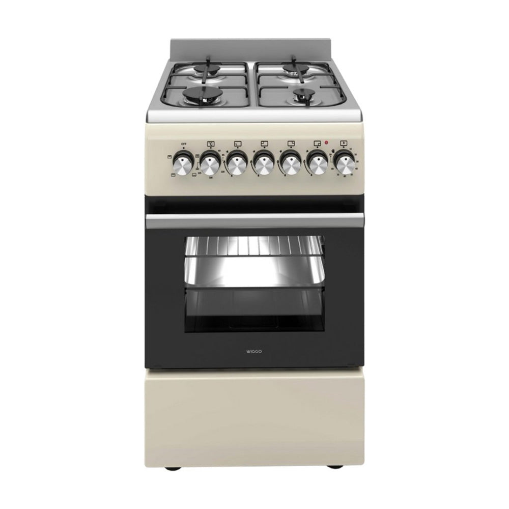 Wiggo WO-E506A(CX) Vrijstaande Gasfornuis - 50 cm - Creme
