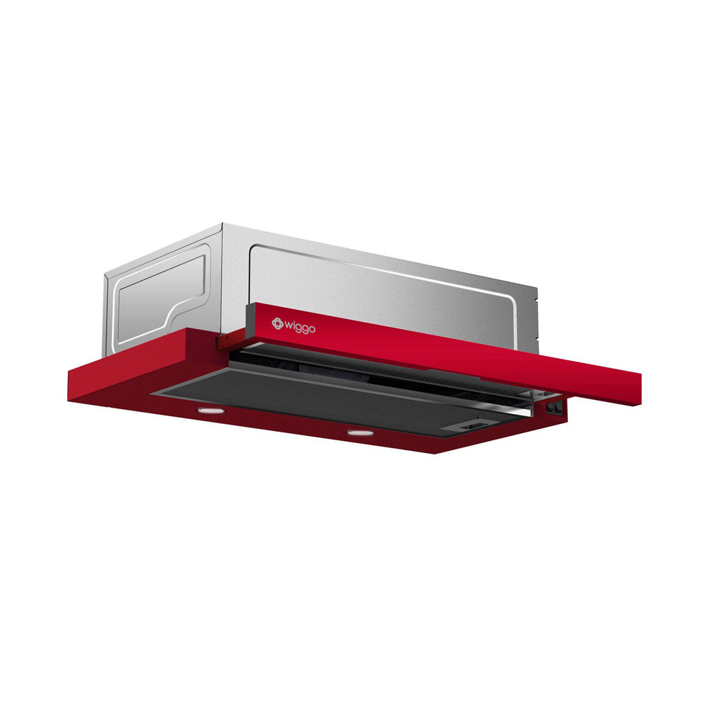 Wiggo WE-E632ER(R) - Vlakscherm Afzuigkap - 60 cm - Rood