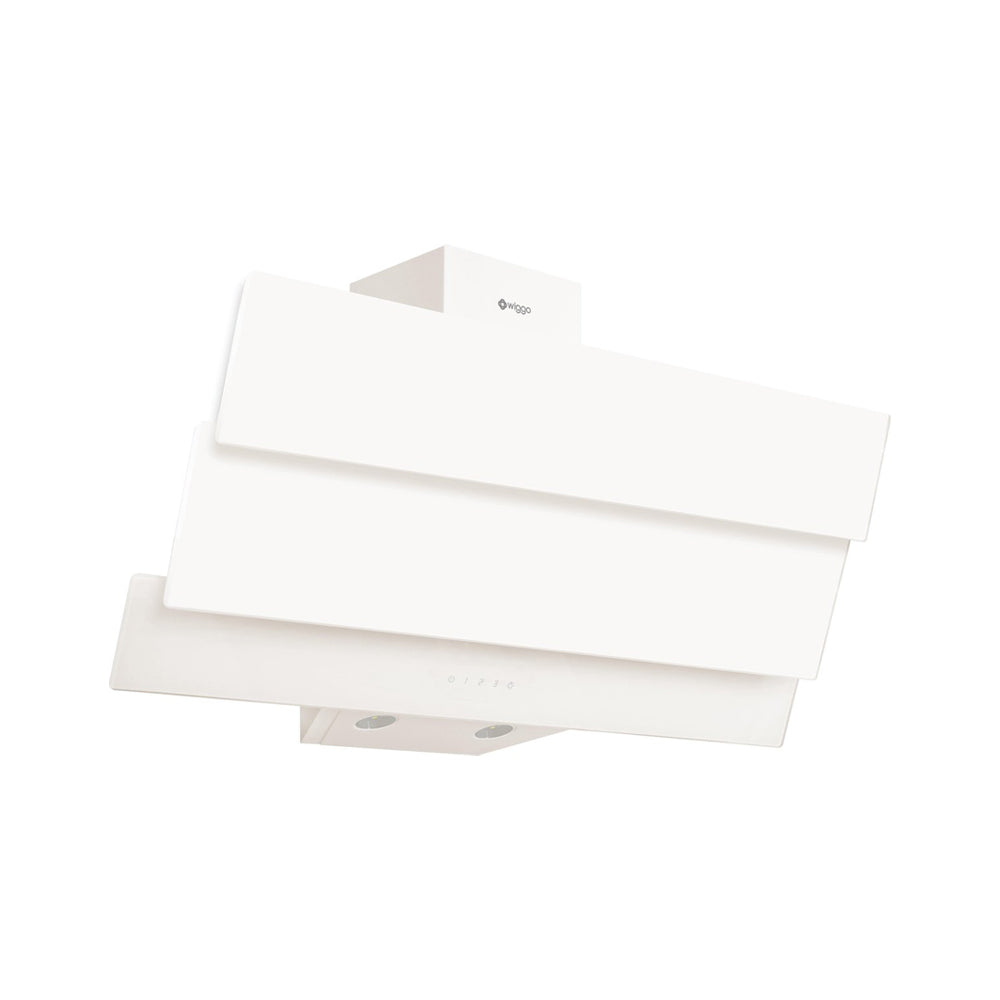 Wiggo WE-E933G(C) - Schuine Afzuigkap - 90 cm - Creme Triple Glas