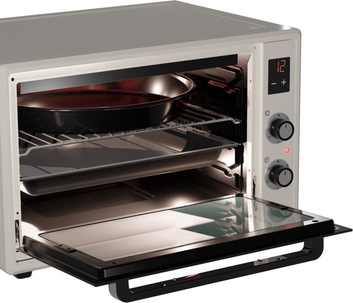 Wiggo WMO-E657(C) - Vrijstaande Mini Oven - Elektrisch - 60 CM - 65 liter - 2000 W - 5 Jaar Garantie - Creme