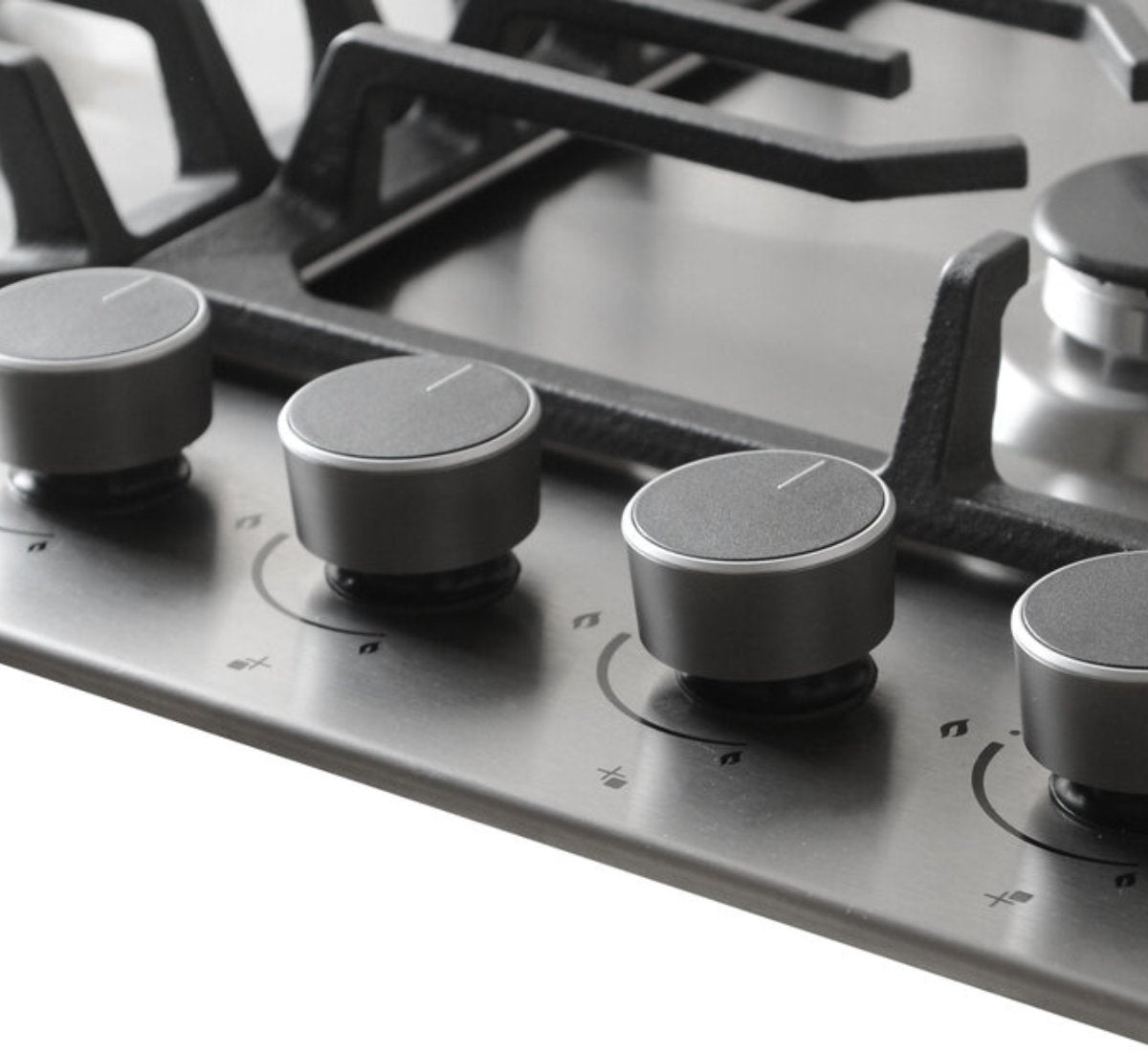 Wiggo WH-G634RL(X) - Inbouw Gaskookplaat - Wok brander - 60 cm - 4 Kookzones - Gietijzeren pannendragers - 5 jaar garantie - Roestvrijstaal