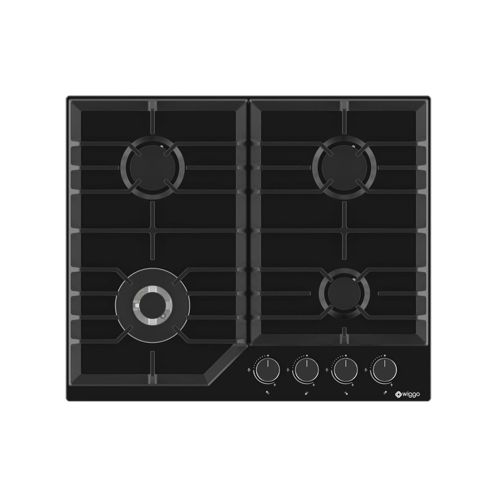 Wiggo WH-G634RL(B) Inbouw Gaskookplaat - 60 cm - Zwart