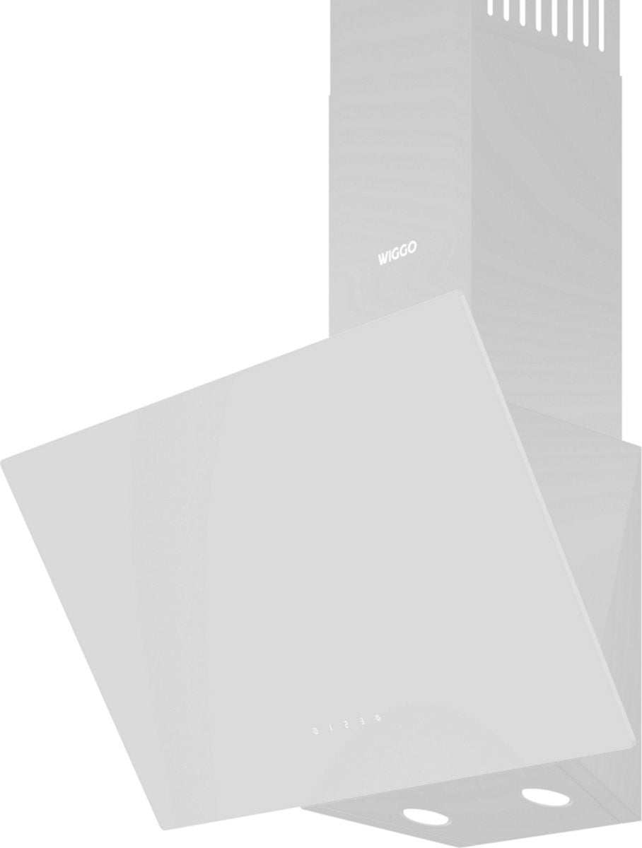 Wiggo WE-A941G(W)- Schuine Afzuigkap - 90cm - 650m³/h - LED - klasse A - 5 jaar garantie - Wit Glas