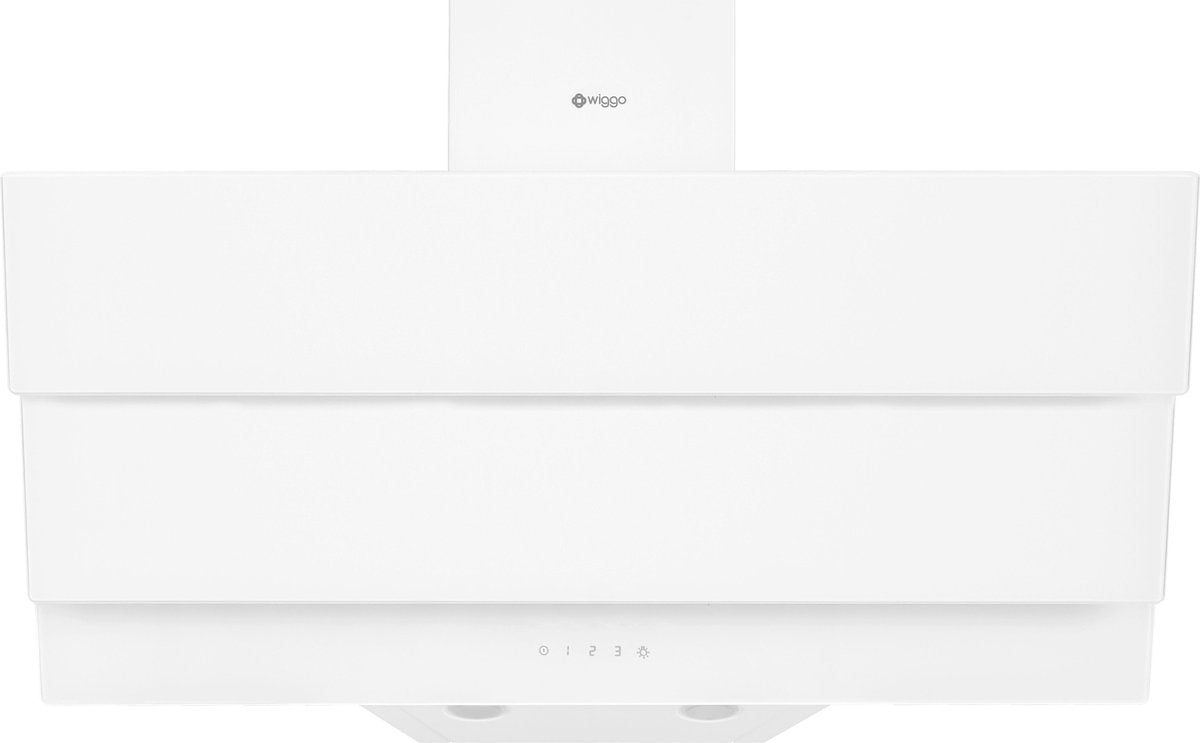 Wiggo WE-E933G(W) - Schuine Afzuigkap - 90 cm - Wit Triple Glas