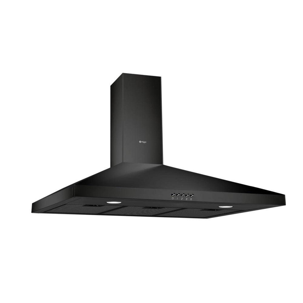 Wiggo WE‑C930P(B) Wandschouw Afzuigkap - 90 cm - Zwart