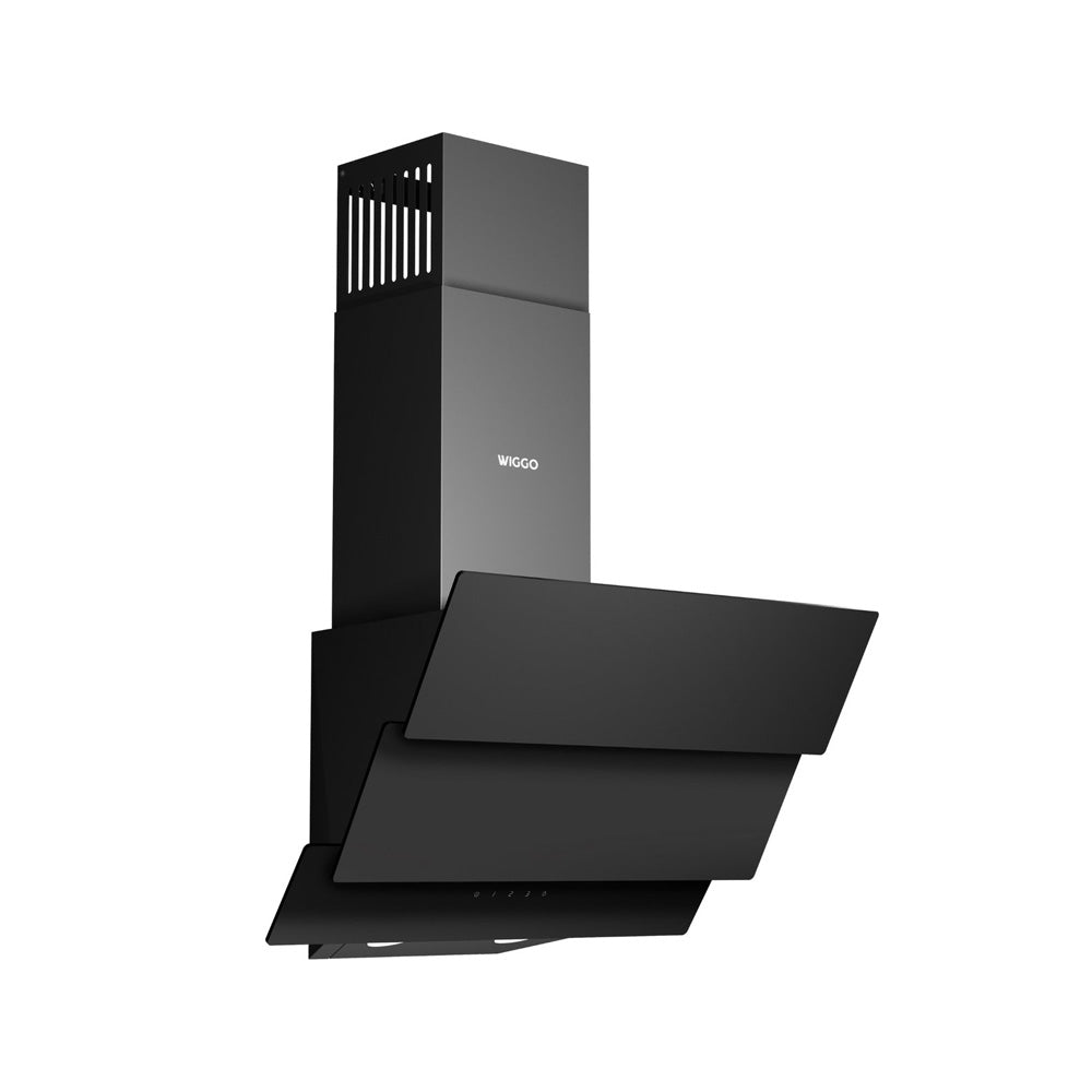 Wiggo WE-D533G(B) Schuine Afzuigkap - 50 cm - Zwart Triple Glas