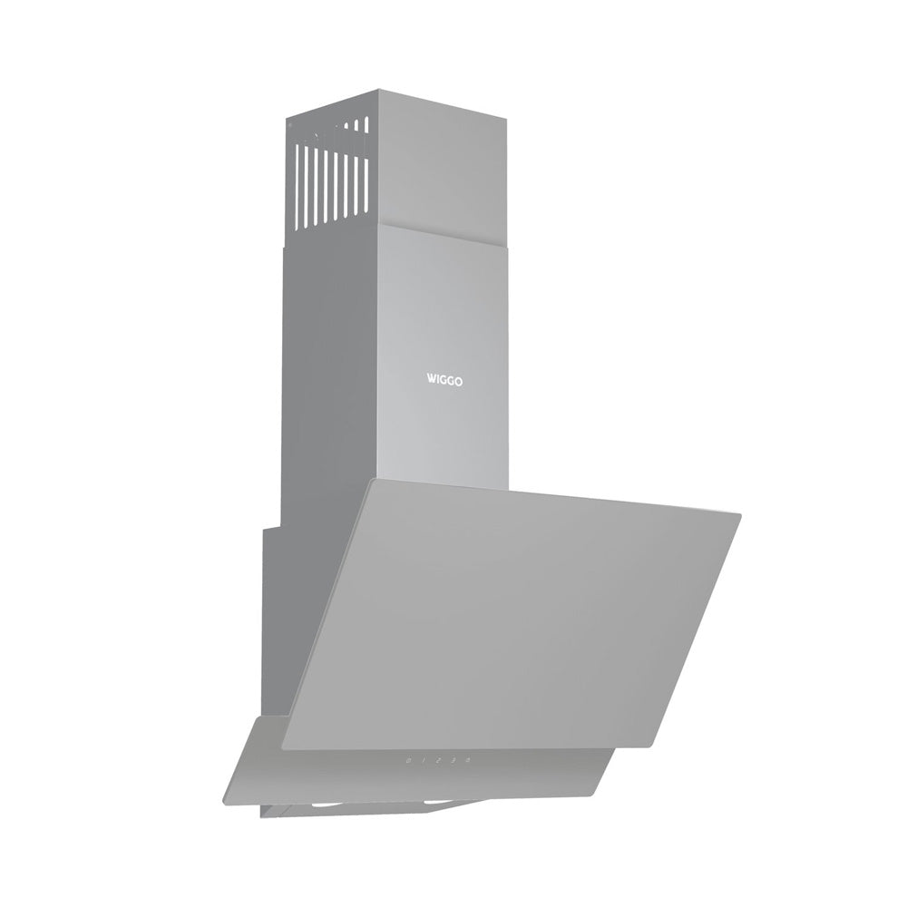 Wiggo WE-D532G(G) – Schuine Afzuigkap 50 cm – Grijs Dubbel Glas – LED Verlichting – Touch Control – 5 jaar garantie