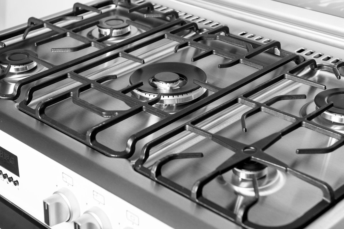 Wiggo - WO-E909R(WX) - Vrijstaand - Gasfornuis - 90 cm - 110 Liter - 5 pitten - Energieklasse B - 5 jaar garantie - Wit Rvs