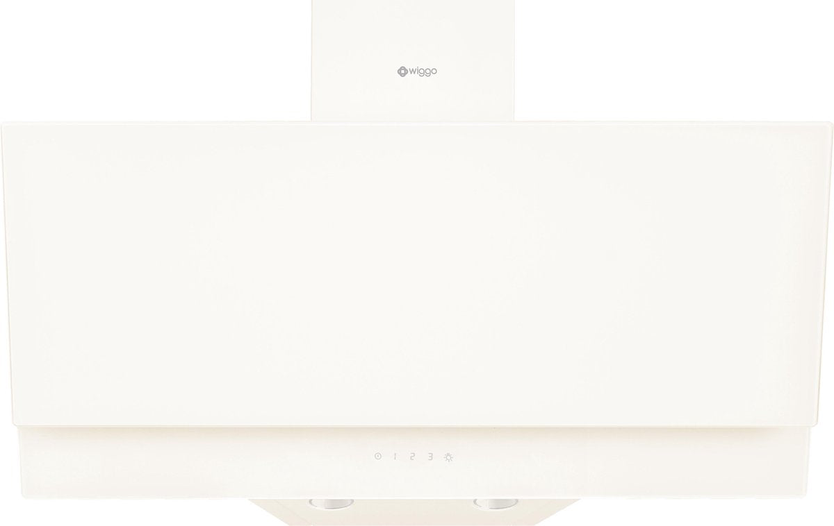 Wiggo WE-E923G(C) - Schuine Afzuigkap - 90 cm - Creme Dubbel Glas