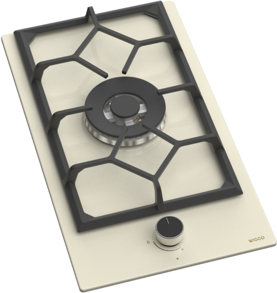 Plaque de cuisson à gaz encastrable Wiggo WH-G331RD-C - 30 cm - Crème