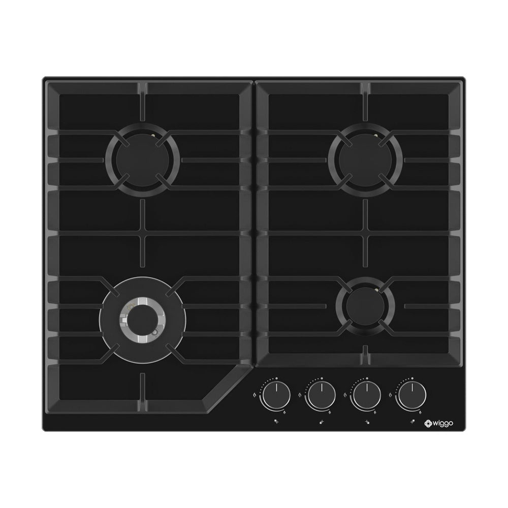 Wiggo WH-G634RL(B)-2 Inbouw Gaskookplaat - 60 cm - Zwart