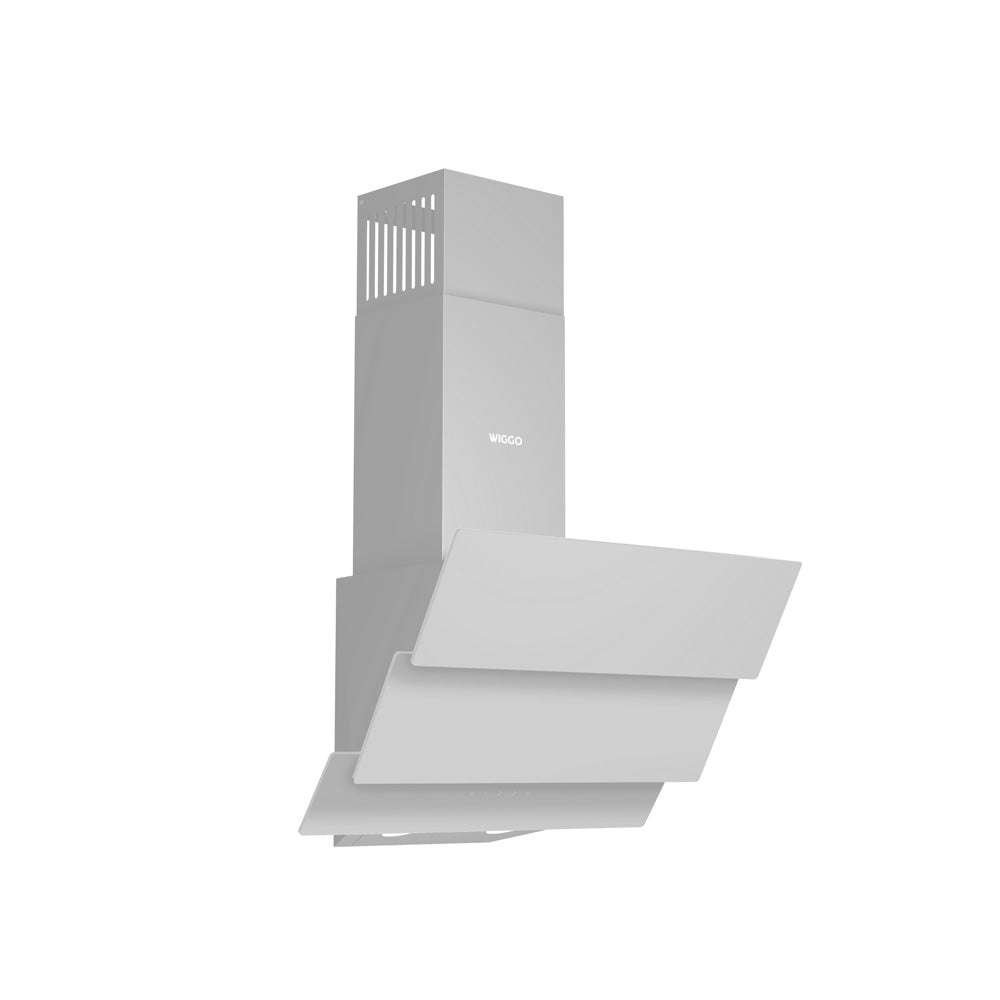 Wiggo WE-D533G(W) – Schuine Afzuigkap 50 cm – Wit Triple Glas – LED Verlichting – Touch Control – 5 jaar garantie