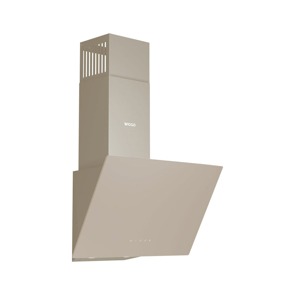 Wiggo WE-D531G(C) – Schuine Afzuigkap 50 cm – Crème Glas – LED Verlichting – Touch Control – 5 jaar garantie