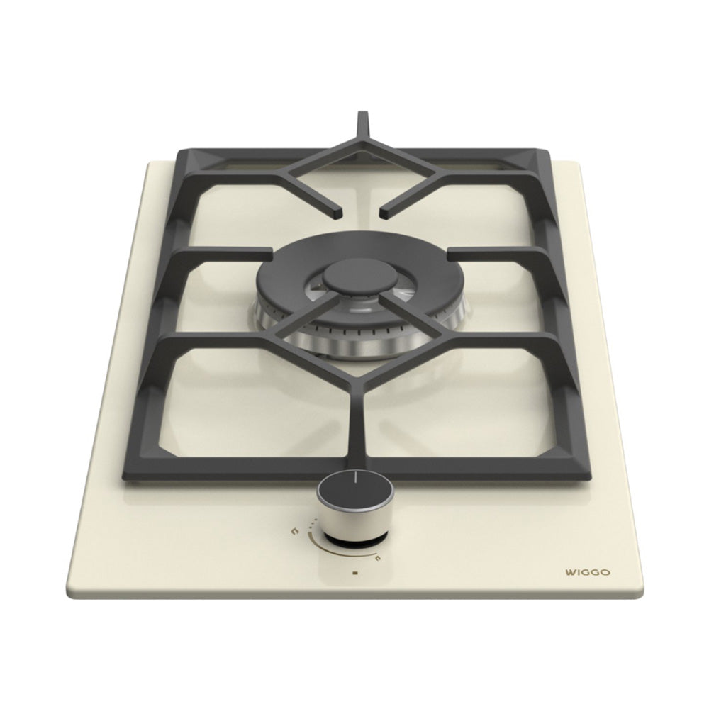 Wiggo WH-G331RD(C)-2 Inbouw Gaskookplaat - 30 cm - Creme met krachtige wokbrander en stijlvol ontwerp