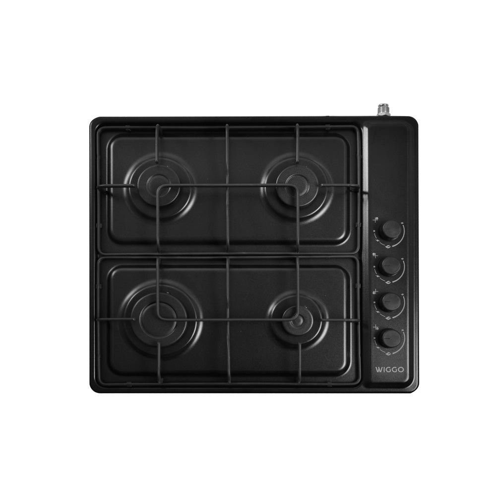 Plaque de cuisson à gaz autoportante Wiggo WH-G604F(B) - 60 cm - Noire