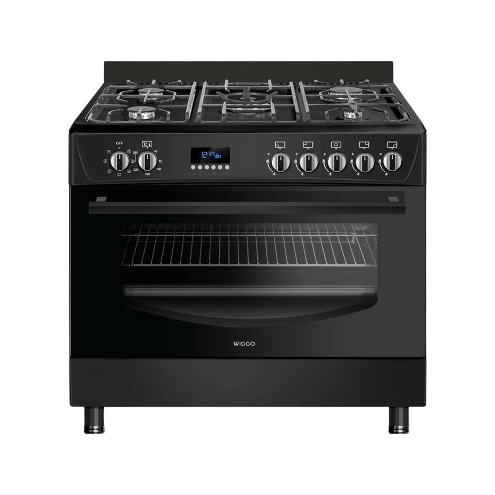 Wiggo WO‑E909R(BB) Vrijstaande Gasfornuis - 90 cm - Zwart