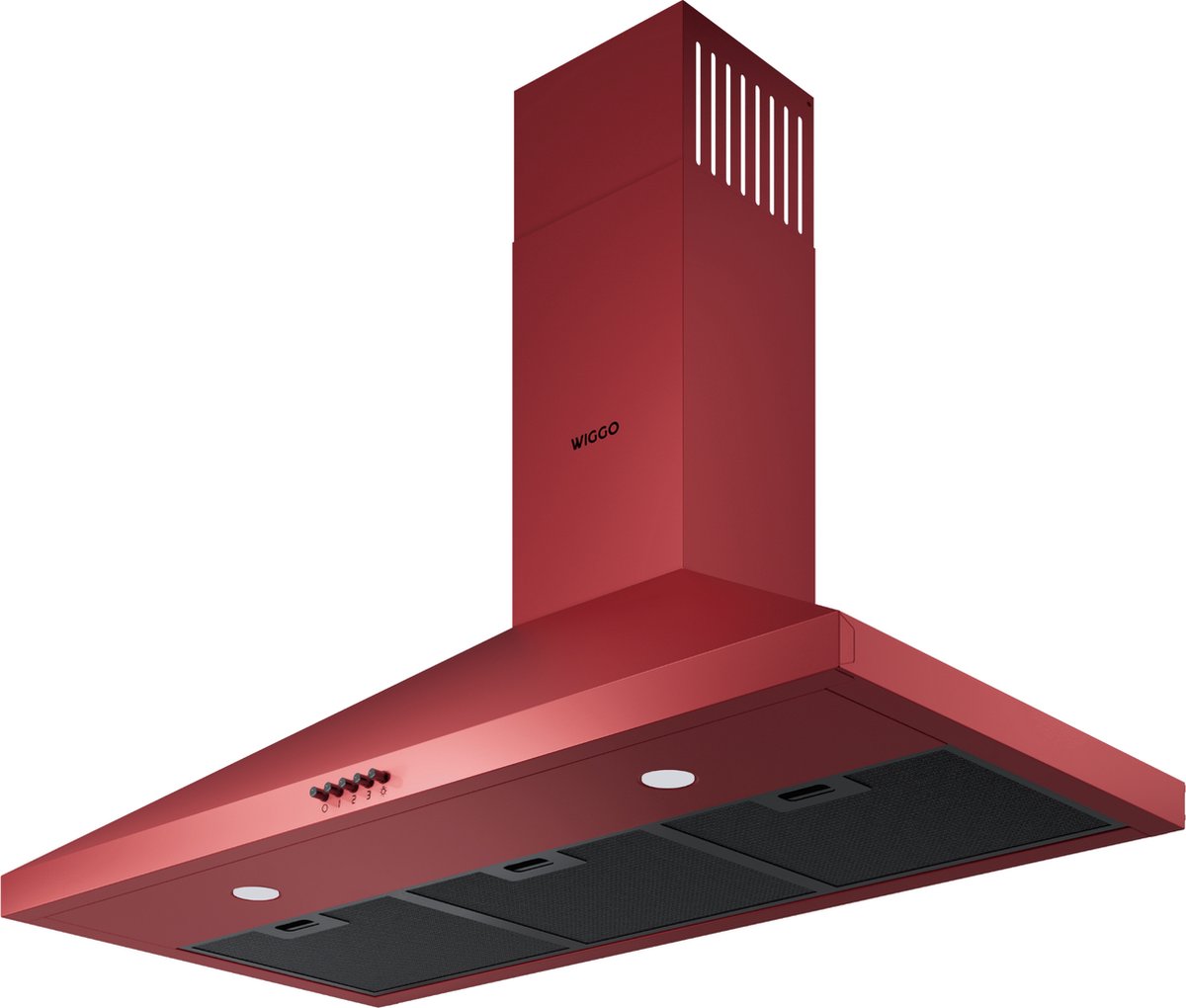 Wiggo WE-A930P(R) – Wandschouw Afzuigkap 90 cm – Rood – 680 m³/h – LED Verlichting – Energieklasse A – 5 jaar garantie