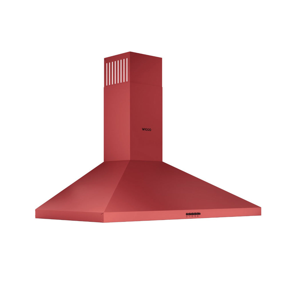 Wiggo WE‑C930P(R) Wandschouw Afzuigkap - 90 cm - Rood