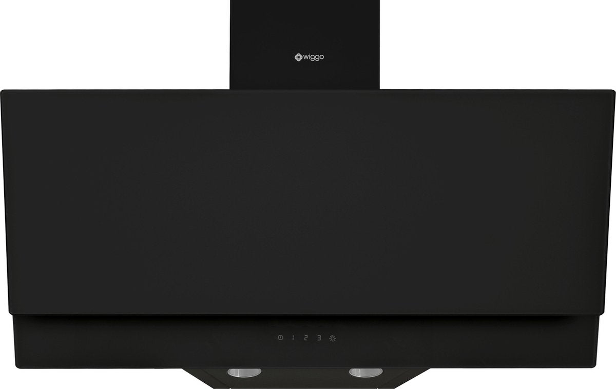 Hotte aspirante inclinée Wiggo WE-E923G(B) - 90 cm - Double vitrage noir